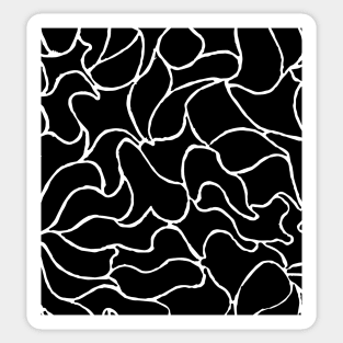 black and white doodle pattern Sticker